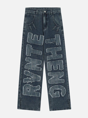 Tntwear® - Washed Patchwork Jeans - tntwear1