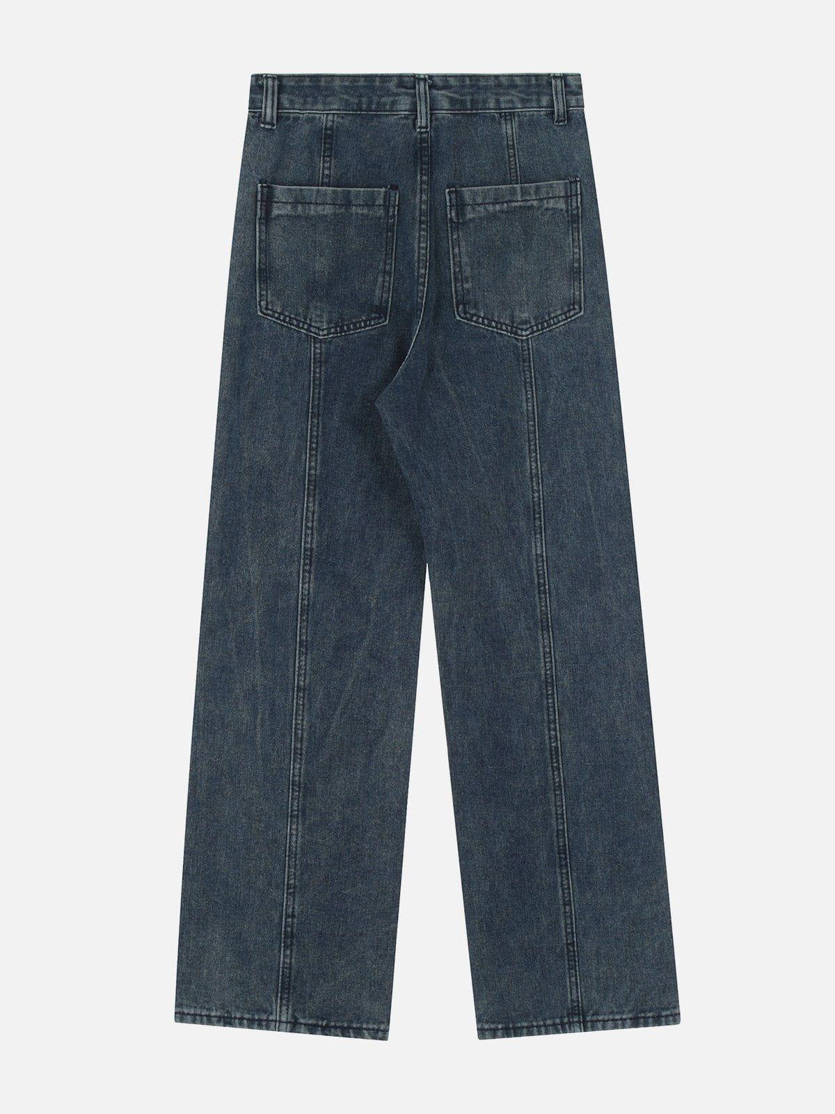Tntwear® - Washed Patchwork Jeans - tntwear1