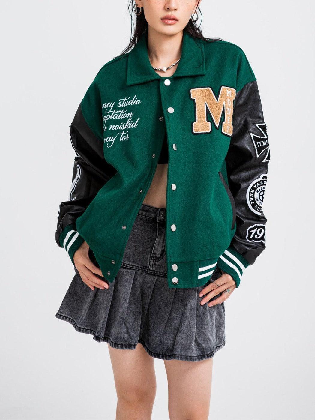 Tntwear® - Western Cowboy Skull PU Varsity Jacket - tntwear1