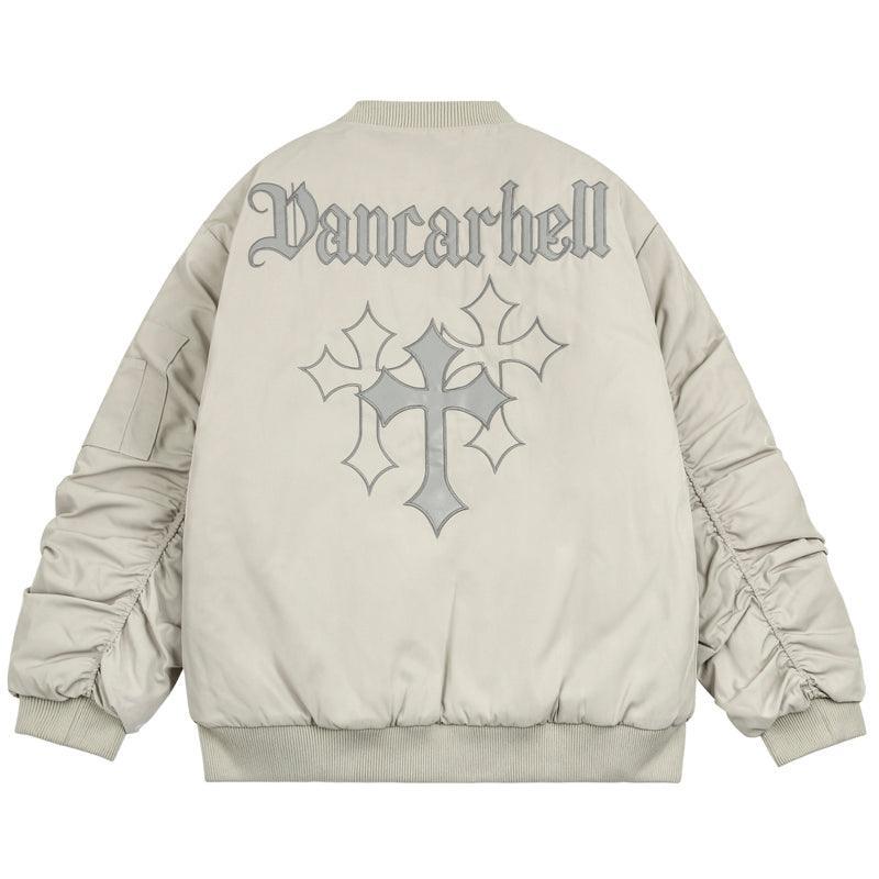 Tntwear® - Winter Bomber Jacket Coat Cross Patch - tntwear1