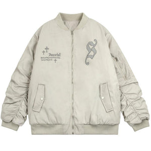Tntwear® - Winter Bomber Jacket Coat Cross Patch - tntwear1