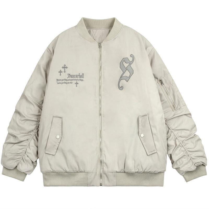 Tntwear® - Winter Bomber Jacket Coat Cross Patch - tntwear1