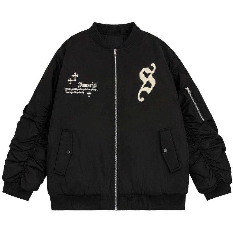 Tntwear® - Winter Bomber Jacket Coat Cross Patch - tntwear1