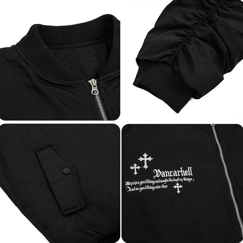 Tntwear® - Winter Bomber Jacket Coat Cross Patch - tntwear1
