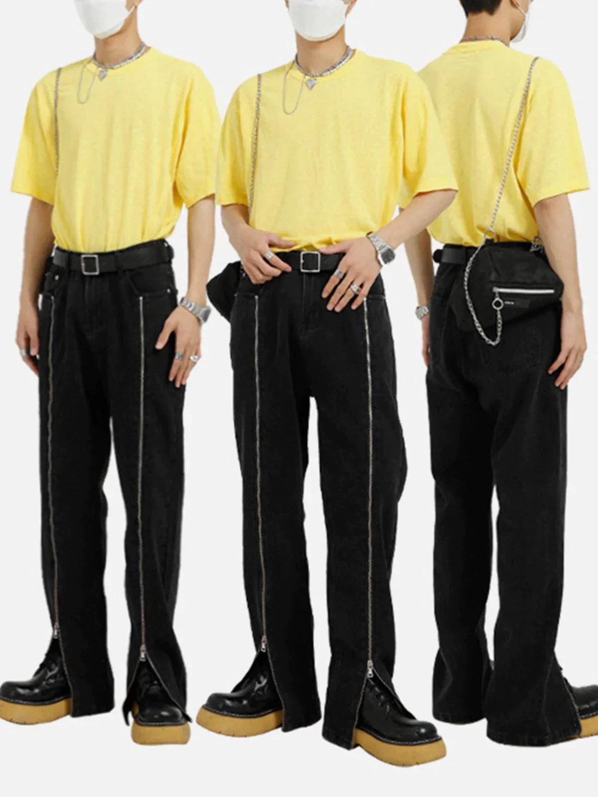 Tntwear® - Zippered Straight-Leg Jeans - tntwear1