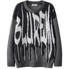 Tntwear® Crew Neck Knit Sweater Letter - tntwear1
