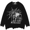 Tntwear® Distressed Knitted Sweater Spider Web - tntwear1
