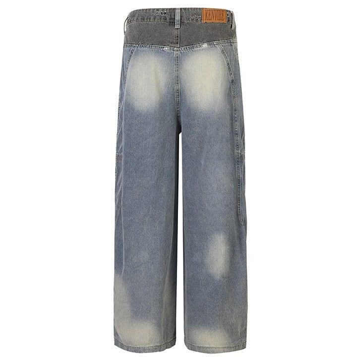 Tntwear® Faded Wash Jeans Side Pleated - tntwear1