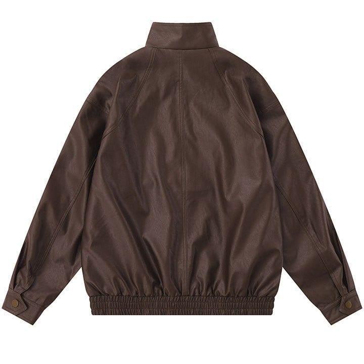 Tntwear® PU Leather Jacket Embroidery Butterfly - tntwear1