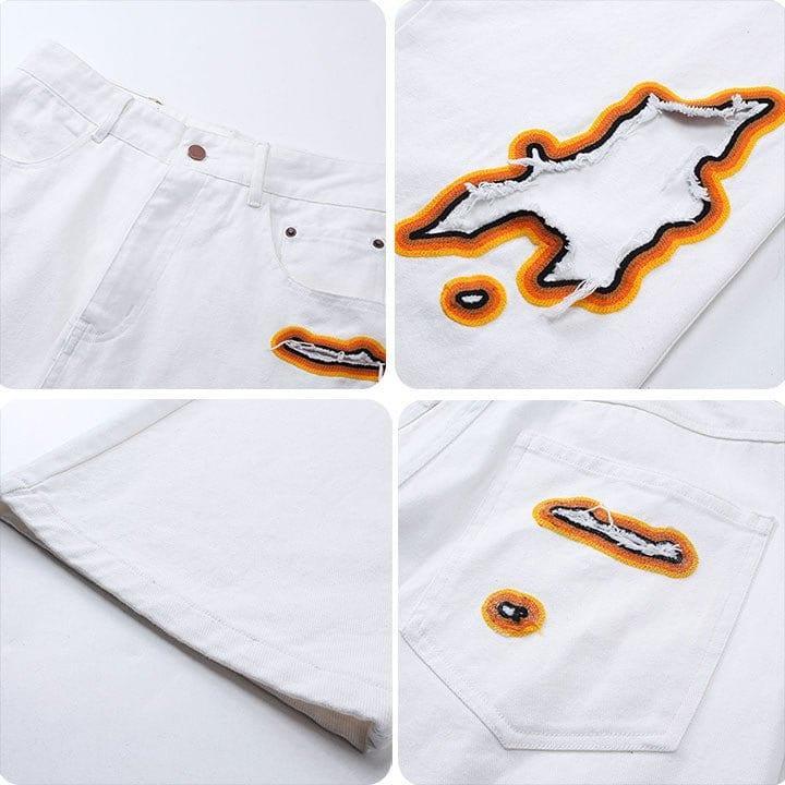 Tntwear® Baggy Straight Leg Jeans Flame - tntwear1