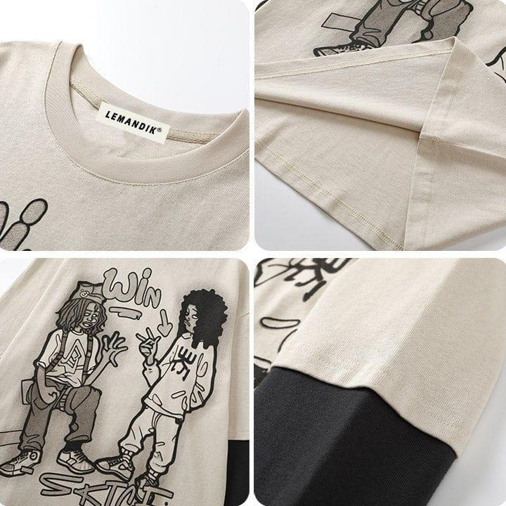 Tntwear® Y2K Vibes Sweatshirt Cartoon Patchwork - tntwear1