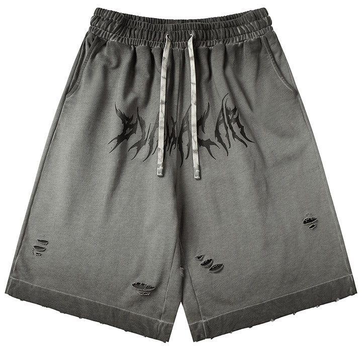 Tntwear® Street Style Gothic Letter Print Shorts - tntwear1