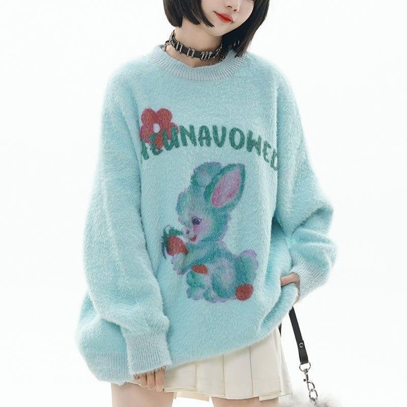 Tntwear® Fluffy Knit Sweater Rabbit - tntwear1