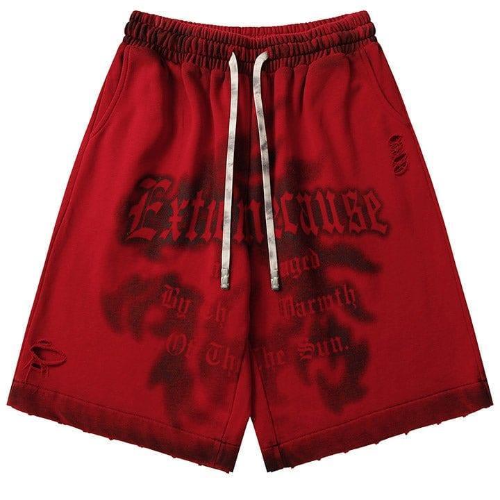 Tntwear® Distressed Tie-Dye Letter Shorts - tntwear1