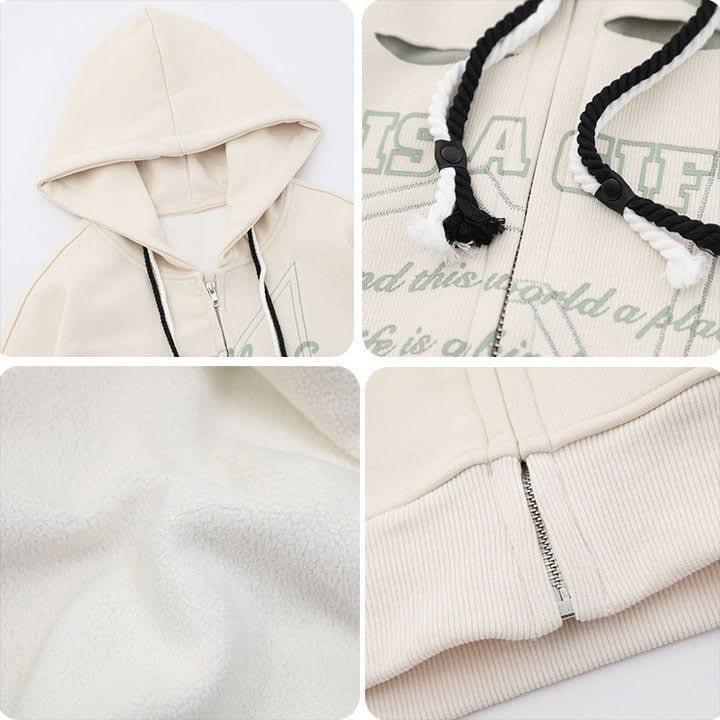 Tntwear® Fleece Zipper Hoodie Pentagram Print - tntwear1