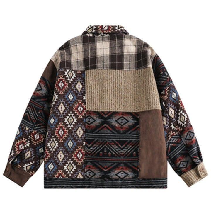 Tntwear® Retro Plaid Patchwork Jacket - tntwear1