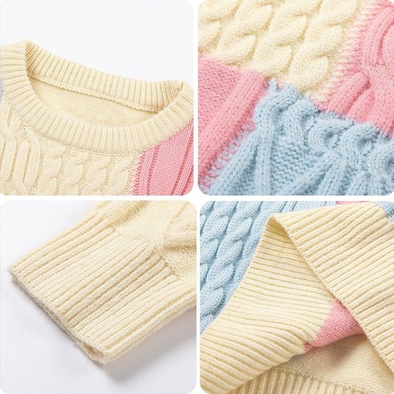 Tntwear® Color Block Cable Knit Sweater - tntwear1