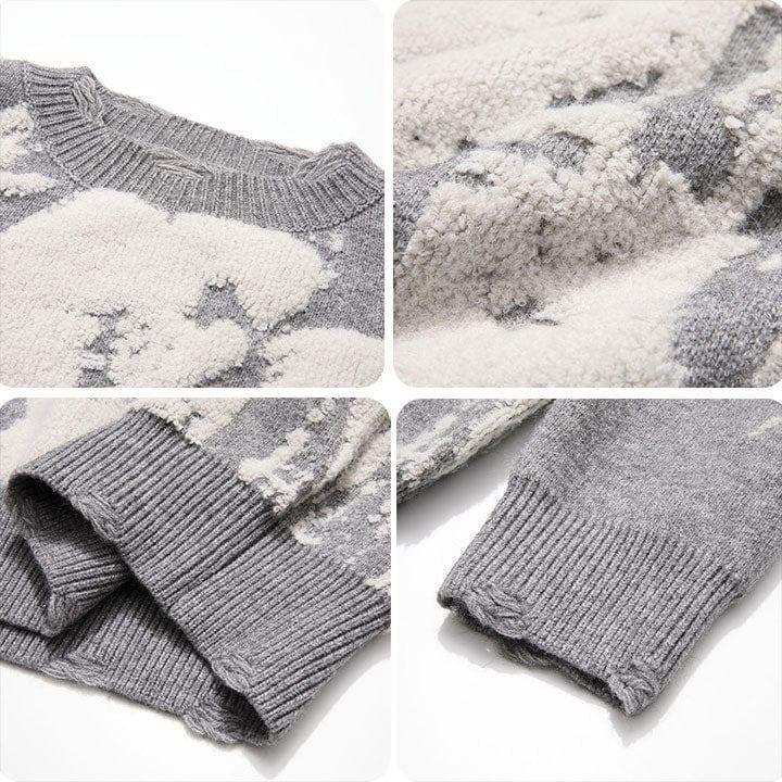 Tntwear® Tie Dye Ripped Knitted Sweater - tntwear1