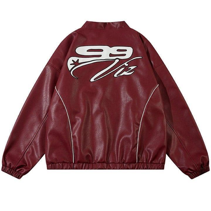 Tntwear® Colorblock PU Leather Racing Jacket - tntwear1