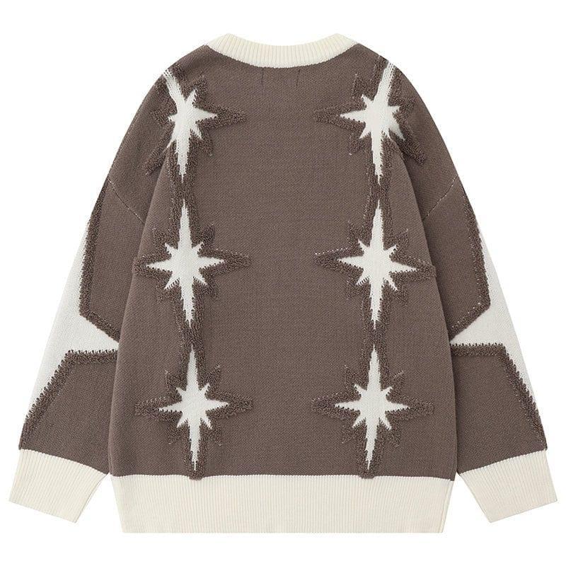 Tntwear® Chic Crew Neck Sweater with Star - tntwear1