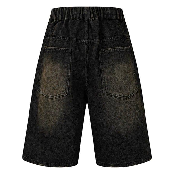 Tntwear® Spider Web Embroidered Denim Shorts - tntwear1