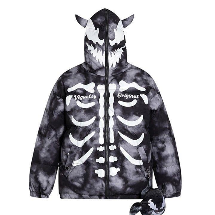 Tntwear® Skeleton Puffer Jacket with Devil Bag - tntwear1