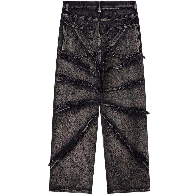 Tntwear® Distressed Wide Leg Jeans Spider Web - tntwear1