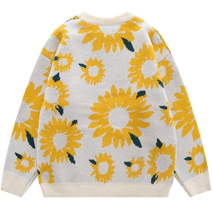 Tntwear® Fall Knit Sweater Flocked Sunflower - tntwear1