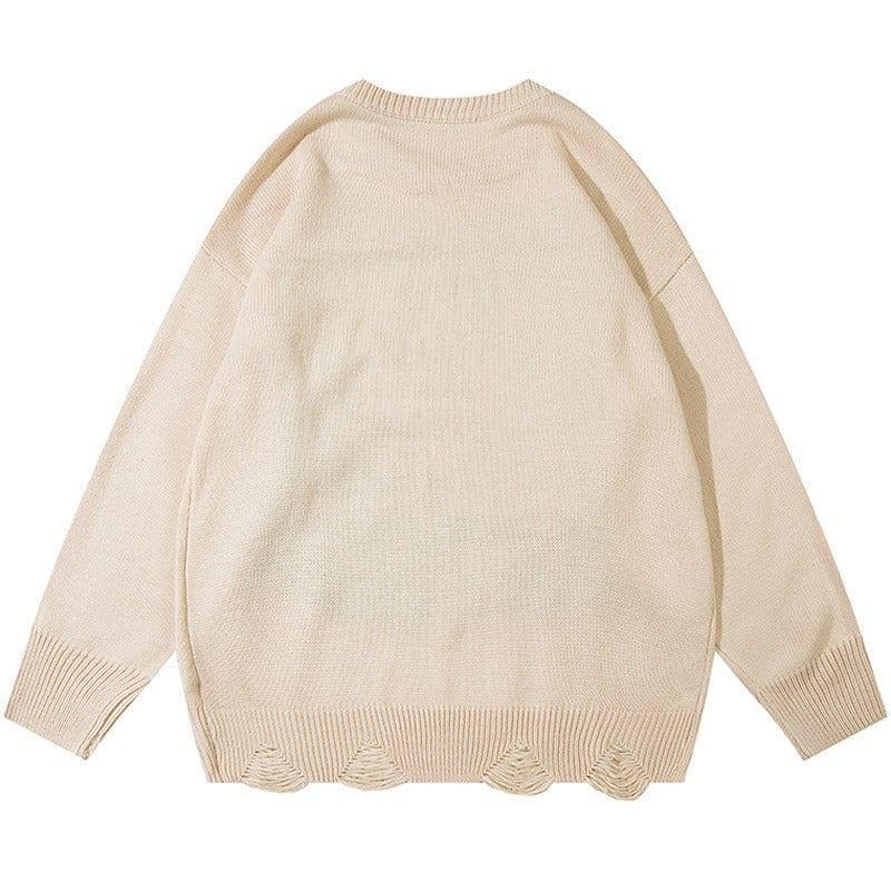 Tntwear® Distressed Y2K Knit Sweater Butterfly - tntwear1