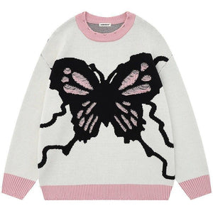 Tntwear® Ripped Jacquard Sweater Butterfly - tntwear1