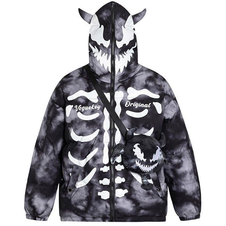 Tntwear® Skeleton Puffer Jacket with Devil Bag - tntwear1