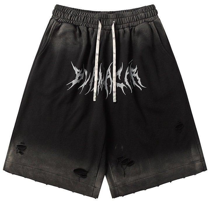 Tntwear® Street Style Gothic Letter Print Shorts - tntwear1