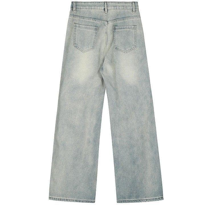 Tntwear® High Waist Star Rivet Wide Leg Jeans - tntwear1