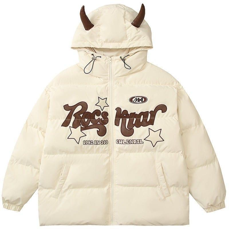 Tntwear® Star Puffer Winter Coat with Horn - tntwear1