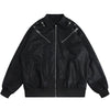 Tntwear® Faux Leather Zipper Jacket Star - tntwear1