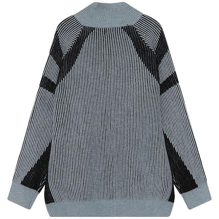 Tntwear® Chunky Striped Knit Cardigan Sweater - tntwear1