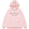 Tntwear® Sweet Zip Up Hoodie with Cat Ear - tntwear1