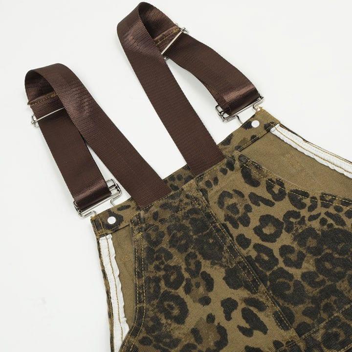 Tntwear® Leopard Patchwork Jeans Overall - tntwear1