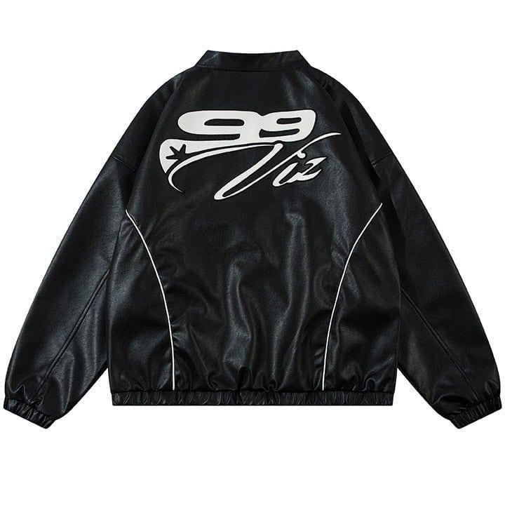 Tntwear® Colorblock PU Leather Racing Jacket - tntwear1