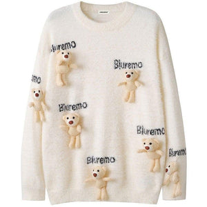 Tntwear® Mohair Knit Sweater with Bear - tntwear1