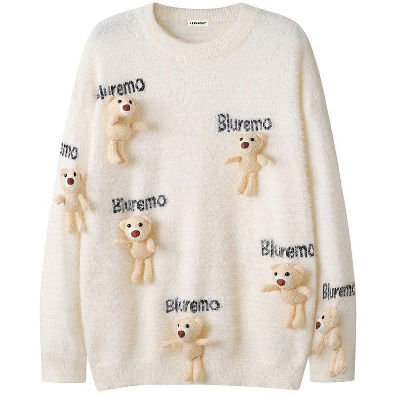Tntwear® Mohair Knit Sweater with Bear - tntwear1
