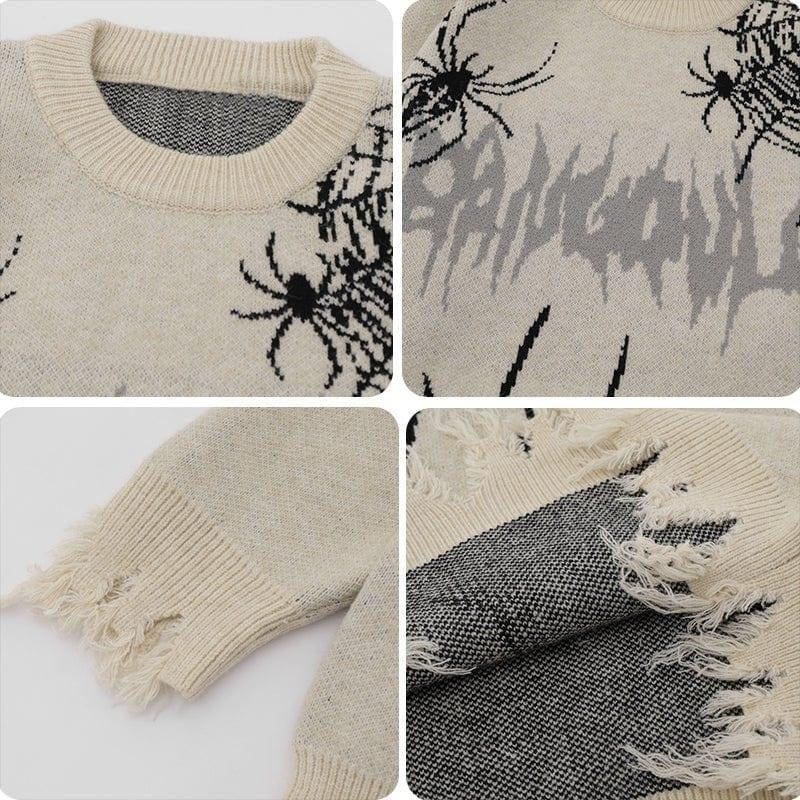 Tntwear® Gothic Style Spider Knit Sweater - tntwear1