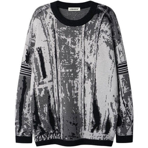 Tntwear® Grey Gradient Jacquard Sweater - tntwear1