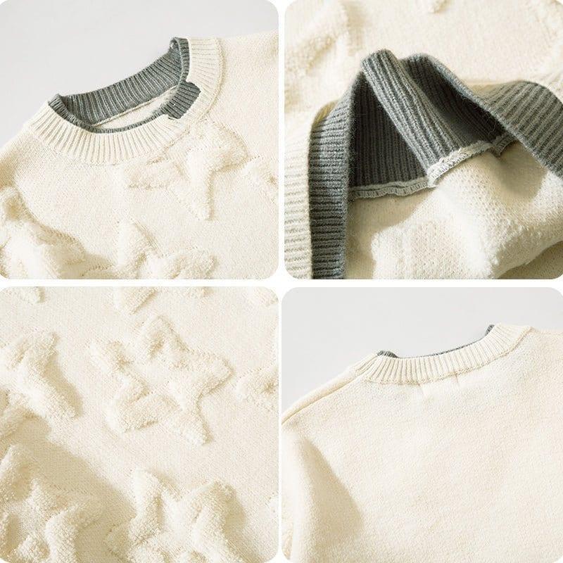 Tntwear Unique Knitted Sweater Flocked Star - tntwear1