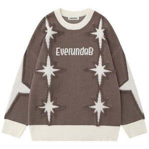 Tntwear® Chic Crew Neck Sweater with Star - tntwear1