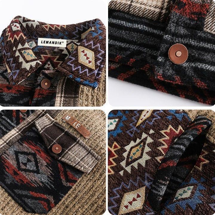 Tntwear® Retro Plaid Patchwork Jacket - tntwear1