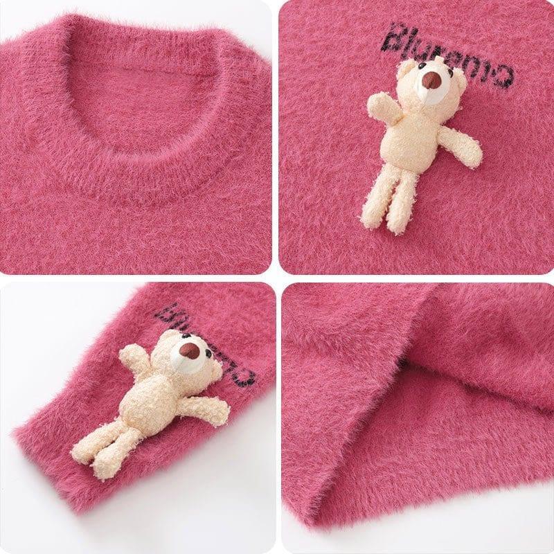 Tntwear® Mohair Knit Sweater with Bear - tntwear1