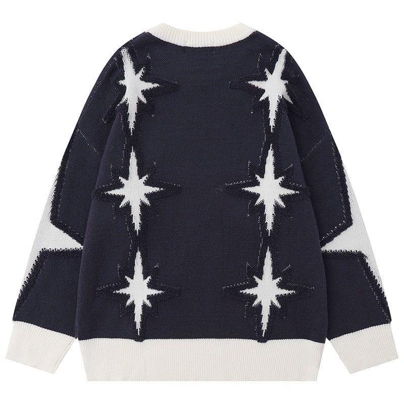 Tntwear® Chic Crew Neck Sweater with Star - tntwear1