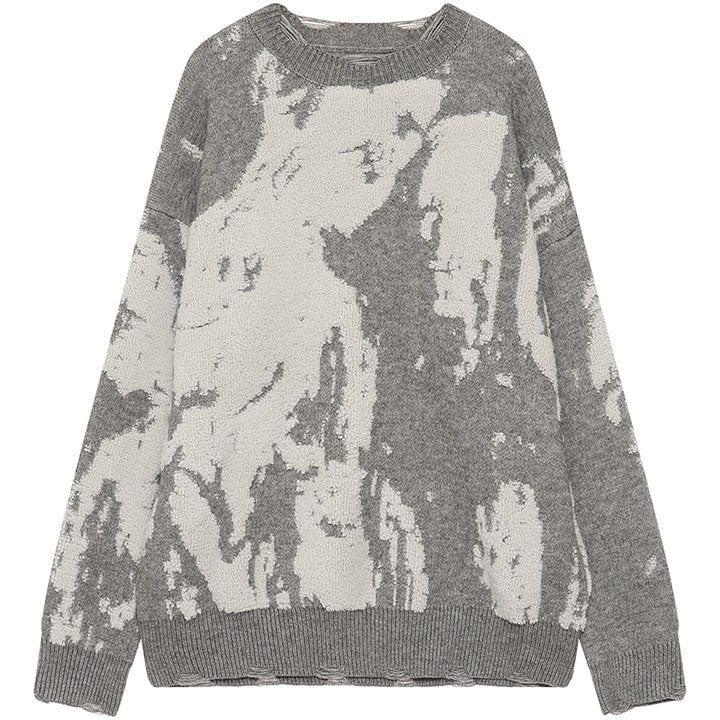 Tntwear® Tie Dye Ripped Knitted Sweater - tntwear1
