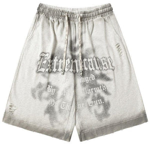 Tntwear® Distressed Tie-Dye Letter Shorts - tntwear1